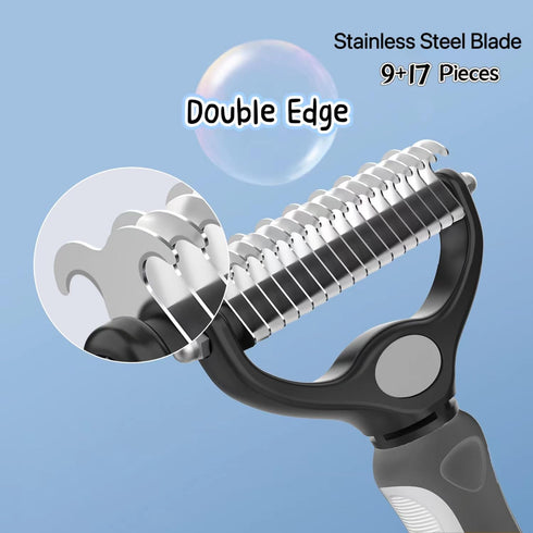 PROBUSINES-Double-SidedUndercoatRake CatandDogHairRemovalBrush Catand DogGroomingSupplies,UndercoatRake Pet HairRemovalBrushTool PetGrooming Brush...