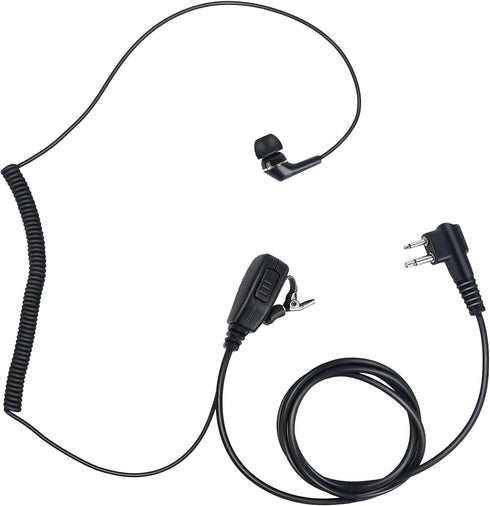 2 Pin Ear Bud in Ear Earbud Ptt Mic Earpiece Coil Ear Piece Two Way Radio Headset for Motorola Walkie Talkie CLS 1410 dlr1060(Black,Wired)...