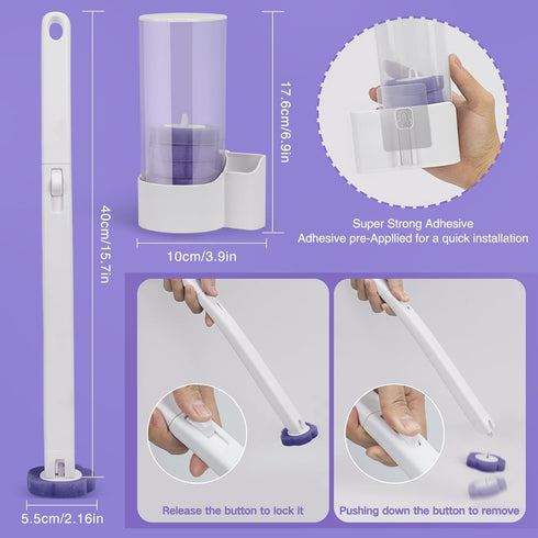 DuringCo Disposable Toilet Brush, Toilet Bowl Cleaner Disposable Toilet Cleaning System- Toilet Bowl Cleaner Brush Set with Storage Caddy and 18 T...
