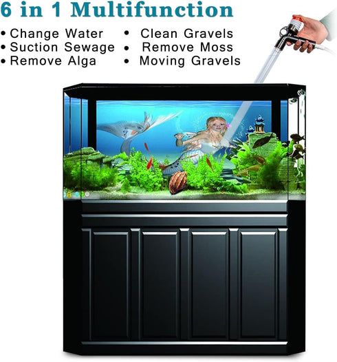 PULACO Aquarium Gravel Cleaner, New Quick Water Changer with Air-Pressing Button, Fish Tank Sand Cleaner Kit with Free Aquarium Brush...