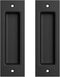 SMARTSTANDARD 2 Pack Flush Pull 6 1/2" Matte Black Inset Handle, Recessed Finger Pull for Sliding Barn Door, Closet, Pocket Door...