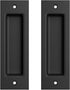 SMARTSTANDARD 2 Pack Flush Pull 6 1/2" Matte Black Inset Handle, Recessed Finger Pull for Sliding Barn Door, Closet, Pocket Door...