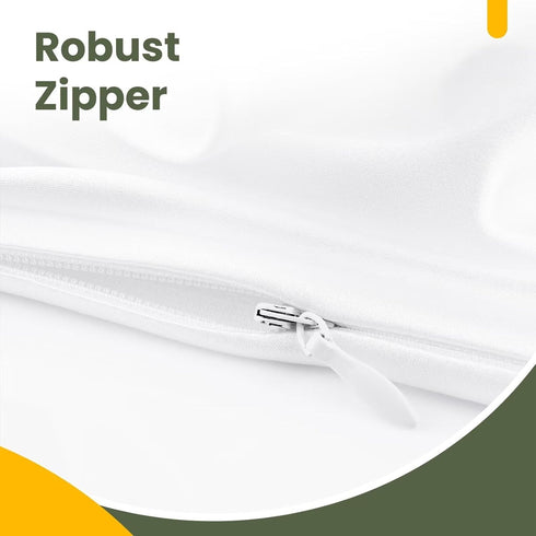 Pillow Covers 100% Waterproof Protectors with Zipper, Pillow Cases, Pillow Encasement, Soft, Breathable, Comfortable, Gentle, White, Queen Size, 2...