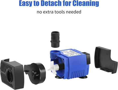 AQUANEAT Small Fountain Pump, 80 GPH Mini Submersible Water Pump with 3.3 ft Tubing, for Aquarium Fish Tank, Pet Water Fountain, Water Table, Wate...