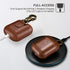 AirPods Leather Case, ICARER Genuine Leather AirPod case with Keychain and Led Light for Apple AirPods 2 Case & Airpods 1, Support Wireless Chargi...