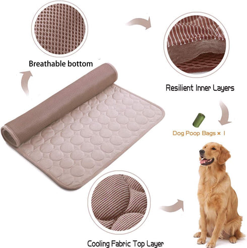 MICROCOSMOS Summer Cooling Mat & Sleeping Pad- Water Absorption Top, Materials Safe, Easy Carry, EZ Clean. Keep Cooling for Pets, Kids and Adults....