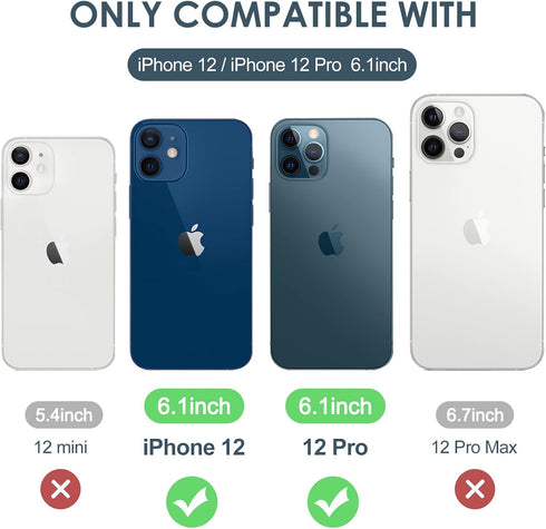 Hython Case for iPhone 12 Case & iPhone 12 Pro Case with Ring Stand, Clear Body with 360° Rotatable Ring Holder Magnetic Kickstand, Soft TPU Shock...
