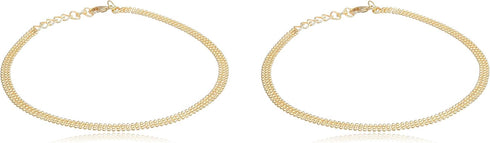 Touchstone Indian Bollywood Pretty Ethnic Style Small Ball Chain Designer Jewelry Paazeb Anklets Payal in Gold Tone for Women....