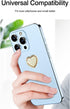 2 Packs Glossy Finish Love Heart Shaped Cell Phone Ring Holder Stand, 360 Degree Rotation Finger Ring Kickstand with Polished Metal Phone Grip (Go...