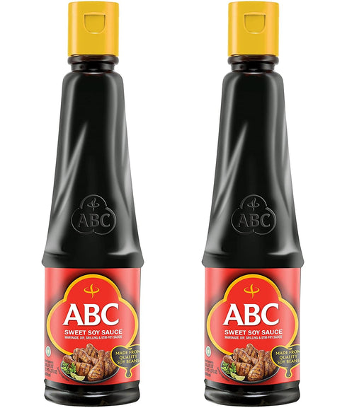 ABC Sweet Soy Sauce - 9.2 Fl Oz (2 Pack) – BBQ Marinade, Dip, Stir Fry - Vegan Black Dark Soy Glaze – Healthy and Authentic Indonesian Kecap Manis...