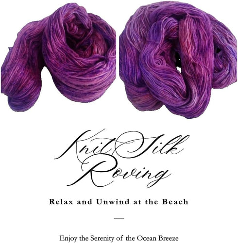 Silk Roving Worsted Weight Yarn Singles - Pure mulberry silk duke yarn (100 Grams, Tokyo)...