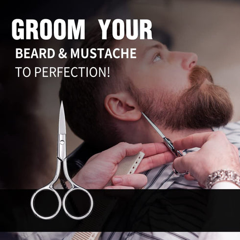 Eyebrow Scissors, Small Scissors for Hair, Eyebrows, Nose Hair, Beard, Eyelashes, Cuticle. Stainless Steel Fine Straight Tip Nose Hair Scissors -A...