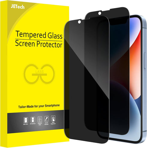 JETech Privacy Full Coverage Screen Protector for iPhone 14 6.1-Inch, Anti-Spy Tempered Glass Film, Edge to Edge Protection Case-Friendly, 2-Pack....