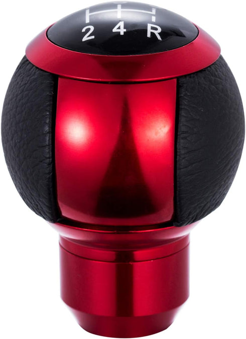 5 Speed Leather Shift Knob Shifting Lever Gear Stick Handle Shifter Transmissions Fit Most Manual Cars Truck SUV Vehicle (Red)...