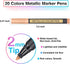 JR.WHITE Metallic Paint Markers, 20 Colors Paint Pen Craft Markers for Art, Rock Painting, Photo Albums, Scrapbooking, Black Paper, Mug, Wood, Eas...
