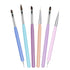 6Pcs Nail Art Brushes Set, Nail Brushes Kit with Nail Art Liner Brush and Nail Dotting Pen?Nail Extension Gel Brush, Double Ended Professional Nai...