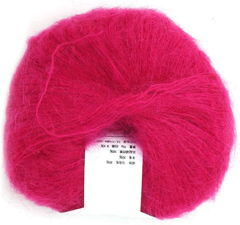 Balls of Wool Yarn, Angora Wool Yarn Soft Mohair Pashm Knit Angora Long Wool Yarn Hot Handmade Knitted Yarn for Hand Knitting Crocheting (14 Rose ...