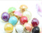 120pcs Pearl Buttons 10mm Small Pearl Half Resin Dome Cap Copper Base Buttons for Crafting Sewing Scarpbooking Scarf and Clothes,Mixed Color(Color...