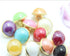 120pcs Pearl Buttons 10mm Small Pearl Half Resin Dome Cap Copper Base Buttons for Crafting Sewing Scarpbooking Scarf and Clothes,Mixed Color(Color...
