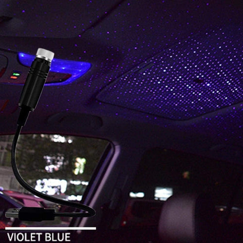 Mini Led Star Projector Night Light, Violet Blue Interior Car Lights, Adjustable USB Night Light, Romantic Auto Roof Ceiling Lamp for Bedroom, Car...