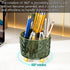 Dark Green Pen Pencil Holder for Desk, 360° Rotating Pen Organizer, Green Office Supplies, Cute Pen Holder, 6-Compartment Pencil Holder Rotating...