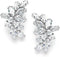 Mariell Clip-On Cubic Zirconia Crystal Bridal Earrings, Marquis Shape CZ Curved Clusters, Non-Pierced Earrings for Wedding, Bridesmaids, Homecomin...