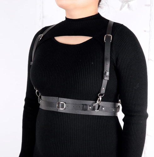 50.5IN Plus Size Belt Leather Harness Belt Adjustable Body Harness...