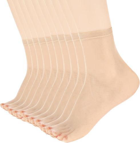 10 Pairs Ankle Sheer Socks Nylon Pop Socks Silky Breathable Hosier Transparent Short Dress Stockings for Women and Girls...