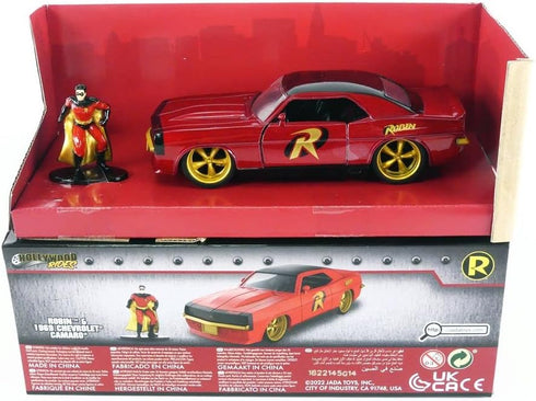 DC Comics 1:32 1969 Chevy Camaro Die-cast Car w/ 1.65" Robin Figure, Toys for Kids and Adults...