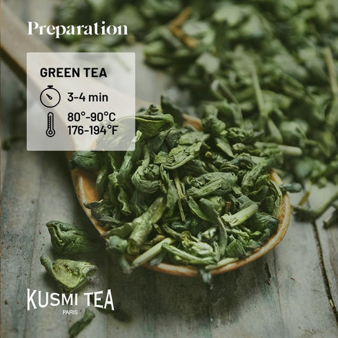 Kusmi Tea - Green Ginger Lemon - Organic Blend of Green Tea with Ginger & Lemon - Enjoy Hot or Iced - Loose Leaf Tea - Tin Box of 3.5 oz - Quantit...