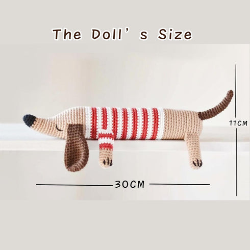 Darmaija Dachshund Crochet Kit for Beginners Big Doll Crochet Kits for Kids & Adults Amigurumi Starter Kit with Crochet Diagram & Step by Step Vid...