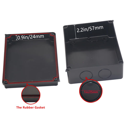 Junction Box, Reserved Holes Electrical Boxes Waterproof IP65 ABS Plastic Electrical Power Cord Enclosure Project Box Black 7.9 x 6.1 x 3.1 inch(2...