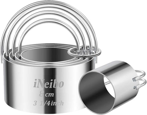 iNeibo Professional Baking Tools Biscuit Cutter Set Dough Blender/Cutter Round Cookies Cutter with Handle + Pastry Scraper+Egg Separator Heavy Dut...