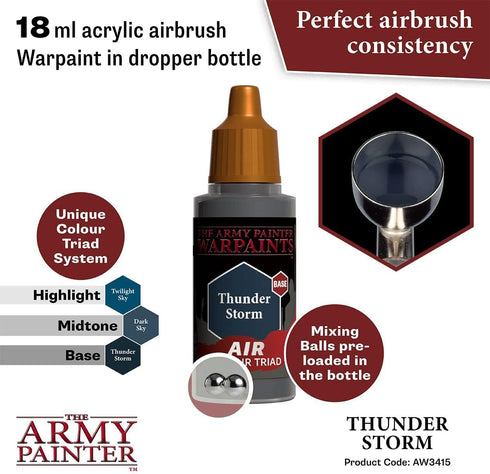 The Army Painter Warpaint Air Thunder Storm - Acrylic Non-Toxic Heavily Pigmented Water Based Paint for Tabletop Roleplaying, Boardgames, and Warg...