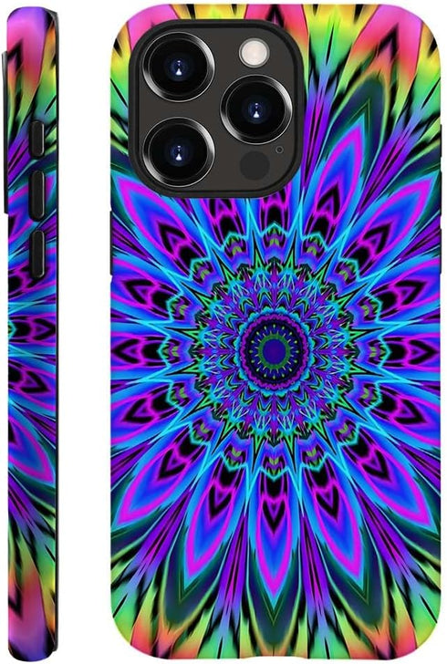 SEized Case Compatible with for iPhone 14 Pro Max,Tie Dye Floral Mandala Phone Case for Girl Women Boy Men,Durable Protection Case for iPhone 14 P...
