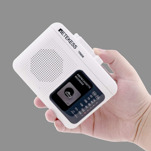 Retekess TR606 Cassette Tape Player, Cassette Player Recorder, Built-in Speaker, AUX/Microphone Jack, Support AUX Line in Record, AM FM Radio, Pow...