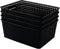 Asking 4-Pack Plastic Weave Storage Basket, Black Plastic Storage Baskets Organizing...