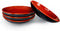 Happy Sales HSSDRB4, Melamine Sauce Dishes, Dipping Bowls, Set of 4 pc (Red Black)...