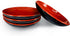 Happy Sales HSSDRB4, Melamine Sauce Dishes, Dipping Bowls, Set of 4 pc (Red Black)...