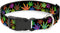 Buckle-Down Plastic Clip Collar - Multi Marijuana Leaves Black/Multi Color - 1/2" Wide - Fits 9-15" Neck - Large...