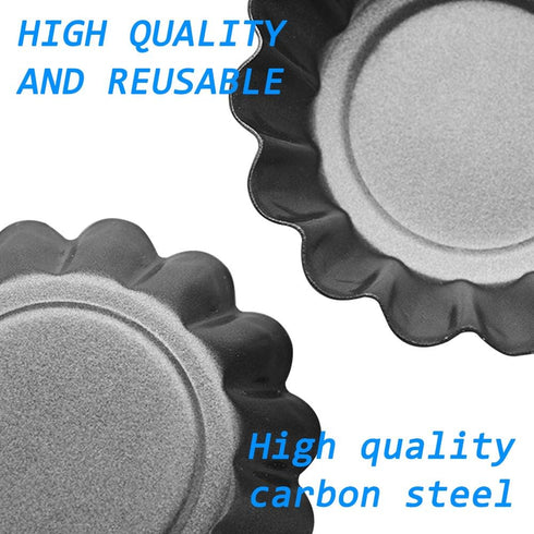 DaKuan 12 Packs Egg Tart Mold, Cupcake Cake Muffin Mold Mini Pie Pans Tin Pan Baking Tool, Carbon Steel- 2.6 Inch...