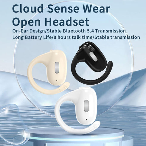 Single Ear Hanging Style Wireless Headphones, Bluetooth 5.4 Hi-Fi Stereo Music Earphones, Right Ear-Hook Sports Headsets, Noise Reduction Air Cond...