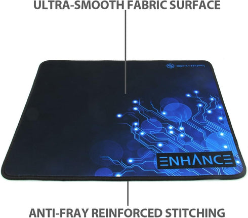 ENHANCE Small Gaming Mouse Pad (12.6 x 10.6) - Small Mouse Mat, Anti-Fray Stitching, Non-Slip Rubber Base, Precision Tracking for Mousepad with Sm...