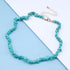 Boho Turquoise Bead Choker Necklace Short Irregular Turquoise Necklace Blue Gemstone Beaded Necklace Natural Stone Necklace Chain Jewelry for Wome...
