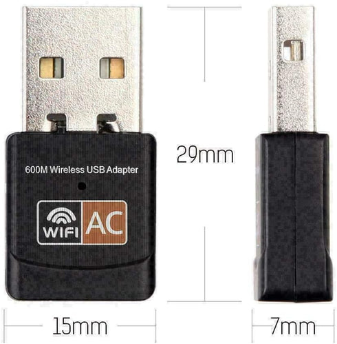 USB WiFi Adapter, AC600 Mbps Dual Band 2.4/5Ghz Wireless Mini Network Adapter 802.11 , Support PC Desktop Laptop MAC Book Windows Notebook...