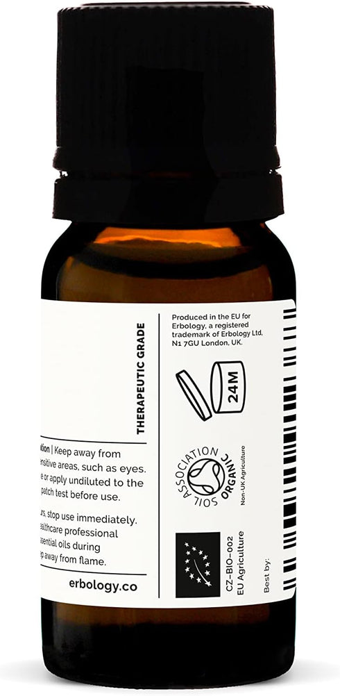 Erbology Organic Pure Bergamot Essential Oil 0.34 fl oz - Cleansing & Uplifting - Small Batch - Sustainably Sourced Straight from Farm in Italy...