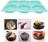 6-Cavity Large Cake Molds Silicone Round Disc Resin Coaster Mold Non-Stick Baking Molds, Mousse Cake Pan, French Dessert, Candy, Soap (Green)...