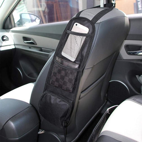 Car Seat Side Organizer, Automobile Seat Storage Hanging Bag, Multi-Pocket Drink Holder, Mesh Pocket Car Seat Phone Holder for Cars/Truck (Black)...