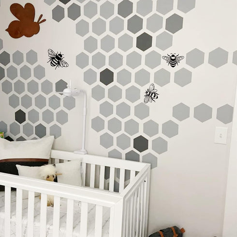 10Pcs Honeycomb Stencils for Painting, Large Small Honeycomb Hexagon Stencil Drawing Template Bee Stencils for Painting on Wood Cookies Wall Canva...