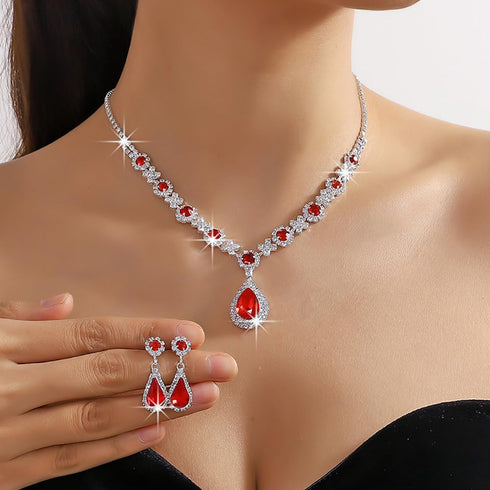 Denifery Bridal Necklace Earrings Set Crystal Wedding Jewelry Set Rhinestone Choker Necklace for Women...